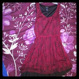 Red and black dress